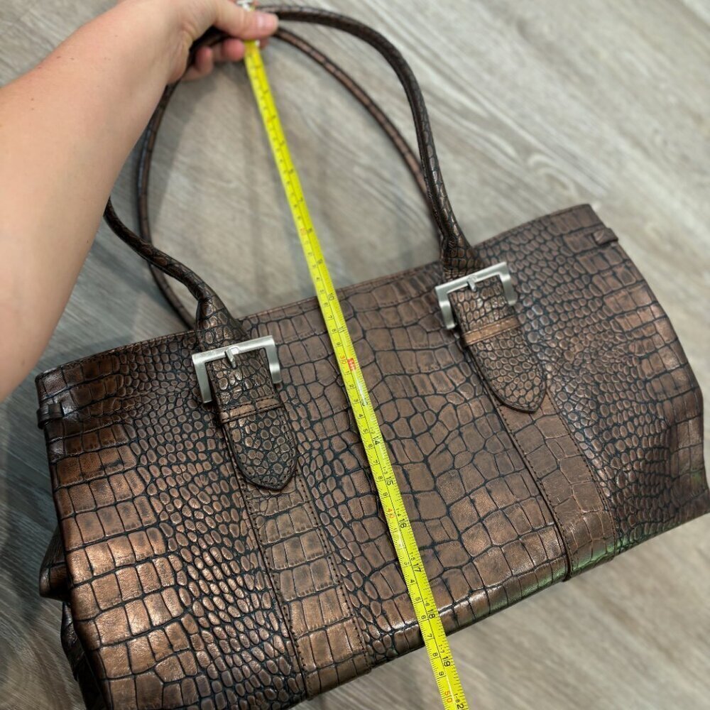 DANIER Brown crocodile leather shoulder purse bag - Picture 10 of 13